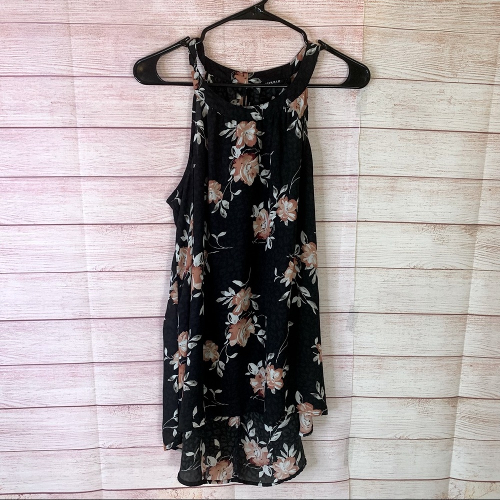 Torrid Floral Halter Asymmetrical Top Size 00 | M/L
